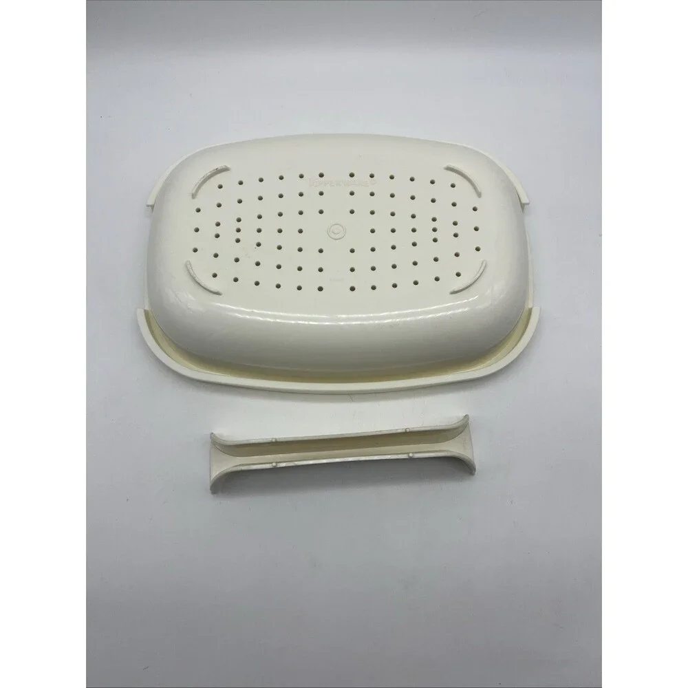 Tupperware Microwave Vegetable Steamer Harvest Gold 1273-5/1274-1/1275-4, 4 Set